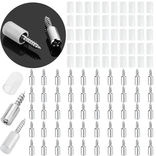 Produktbild: 50-teilige Selbstschneidende Schraube Regalbodenträger Kleiderschrank Einlegeböden Bordhalterung für Einlegeböden zum Schrauben Kann an Schränken, Bücherregalen, Vitrinen, Möbeln werden