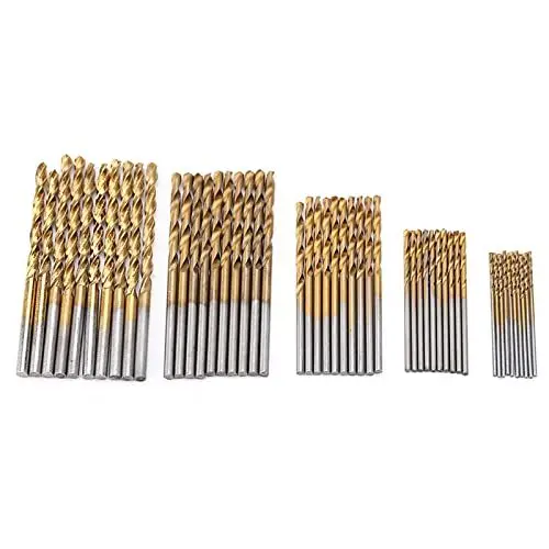 Produktbild: 50-teiliges Mini-Mikrobohrer-Set, Hochgeschwindigkeits-Stahlbeschichtung, Gerader Schaft, Spiralbohrer, DIY-Set für Holz, Metall, Harz, Schmuckherstellung, Rotierende Handwerkzeuge