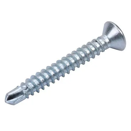 Produktbild: 50-teiliges selbstbohrendes Schraubenset, verzinktes Eisen M4.2 Senkschrauben mit flachem Kopf, selbstschneidende Schrauben, Schraubensatz für das Reparaturwerkzeug für Bohrschwanzreparatur(M4.2 * 25)