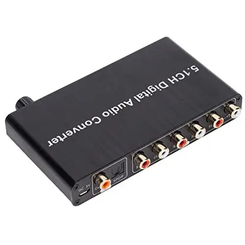 Produktbild: 5.1CH DAC Audio Decoder, RTOS Betriebssystem und Audio Decoding Chip Digital Optical Coaxial, Multi Interface Automatic Identification DAC Decoder mit LED-Anzeige für auf Cinch 3,5 Mm Klinke