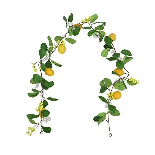 Produktbild: 5,2 Fuß Künstliche Zitronengirlande mit Grün, Künstliche Frühlings- und Sommer-Eukalyptus-Grüngirlande mit Zitronen, Frühlings- und Sommergrüngirlande, Sommerfruchtgirlande für die(#1)
