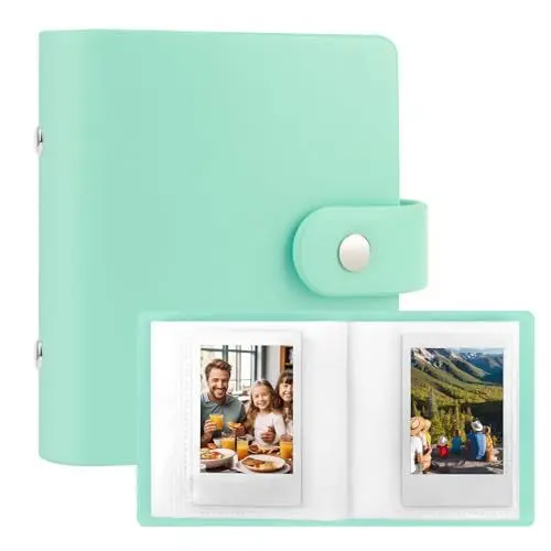 Produktbild: 52 Taschen Mini-Fotoalbum für Fujifilm Instax Mini 12 11 9 90 8 7s 40, passend für Polaroid Snap/Z2300/SocialMatic Sofortbildkameras & Zip Sofortdrucker (1 Pack, Äppelgrün)