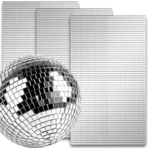 Produktbild: 5400 Stück Selbstklebende Spiegel Mosaikfliesen, Mini Quadratische Glasspiegel-Aufkleber, ideal für DIY Bastelprojekte, Disco Ball und Heimdekoration, Silber, 5x5 mm