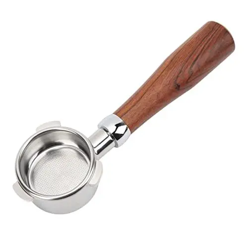 Produktbild: 54 Mm Bodenloser Siebträger, Bodenloser Nackter Siebträger aus 304 Edelstahl mit Holzgriff, Bodenloser Espresso-Siebträger für die Kaffeemaschine der Breville 8-Serie