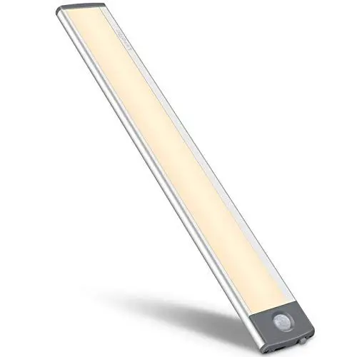 Produktbild: 54LED Bewegungsmelder Schrankleuchten,USB Wiederaufladbar Batterie Nachtlicht Schranklicht, Kleiderschrank Lampen Unterbauleiste Beleuchtung Küchenlampen, Schrankbeleuchtung Sensor Licht-warmes Licht