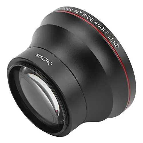 Produktbild: 55 Mm 0,43 X Professionelles HD-Weitwinkel-Kameraobjektiv, Optisches Glasbeschichtungsobjektiv mit Abnehmbarem Makroobjektiv, Kompatibel mit Allen Objektiven mit 55 Mm Gewindedurchmesser, für Porträt-