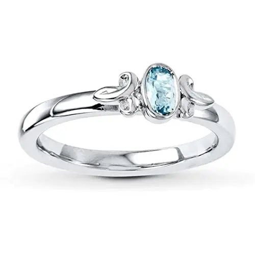 Produktbild: 55Carat Natürlicher Aquamarin Edelstein 925-Sterling-Silber Stapelbarer Ring Oval Form Frauen Handgemachte Modeschmuck Größe: k