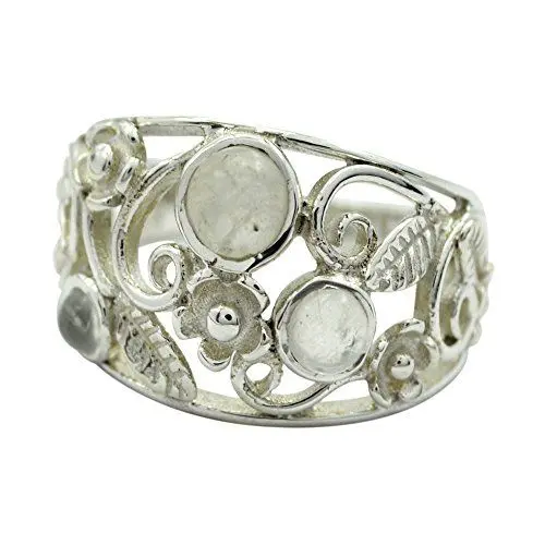 Produktbild: 55Carat Damen - 0,925 Sterling-Silber 925 Rund Mehrfarbig Natürlicher Mondstein