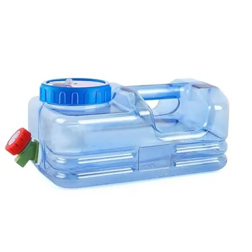 Produktbild: 5.5L Wasserkanister Mit Hahn Tragbarer Eimer Auto Wasserbehälter Camping Wasser Kanister Weithals Kunststoff Auto Wassertank Für Outdoor Home Reise Notfall Caravans Wandern
