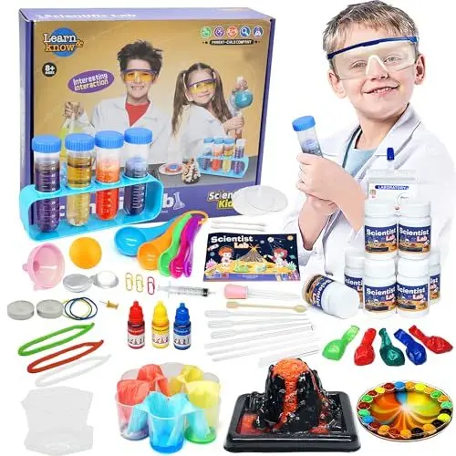Produktbild: 56 Wissenschaft Experimente Kit für Kinder - STEM Aktivitäten Spielzeug für Jungen Mädchen Chemie Set, Kristalle Züchten,Vulkan Spielzeug, Weihnachten Geschenk Spielzeug für Kinder ab 4-6-8-12 Jahre