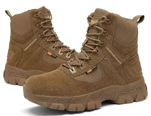 Produktbild: 5.AA B869 Herren Militärstiefel wasserdicht Mikrofaser Outdoor-Schuhe Wanderhalbschuhe Braun 45EU