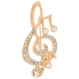 Produktbild: 5Er Set Musiknoten Brosche - Goldene Perlen Anstecknadel FüR Kleidung, Schal Und MüTze, Dekorative Brosche FüR Damen