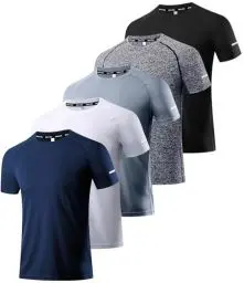 Produktbild: 5er Pack Sport Tshirts Herren Kurzarm T-Shirts Funktionsshirt Laufshirt Schnelltrocknend Atmungsaktive Sport Shirt Fitnessshirt Trainingsshirt Fitness Oberteil für Running Workout Bodybuilding 5P02-M