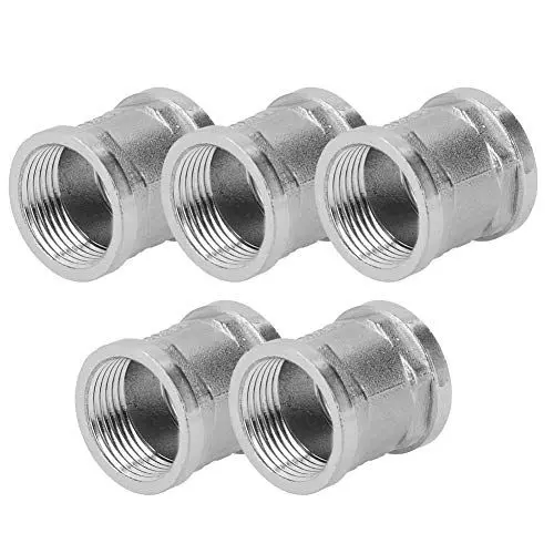 Produktbild: 5er-Pack 3/4-Zoll-NPT-Rohrverschraubungen aus Edelstahl mit Gewinde – 304-Innengewindekupplungen für Sanitärinstallationen – Langlebige Steckverbinder für Heimwerkerprojekte