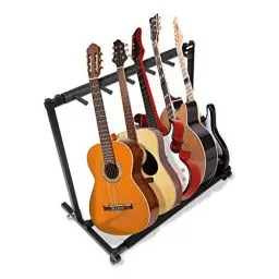 Produktbild: 5-Fach Gitarrenständer Gitarren Display Stand, Gitarrenstaender Mehrfach 5 Fach Metallgitarrenständer für 5 Gitarren, Mehrfachständer Electric Gitarrenständer mit Gummischutzpolster