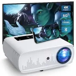 Produktbild: 5G WiFi Beamer- 12000 Lux Native 1080P Beamer Full HD Heimkino Video Beamer 4K, Bluetooth Beamer WLAN Projektor 350'' Display kompatibel mit TV Stick, HDMI,USB, X-Box, iOS/Android