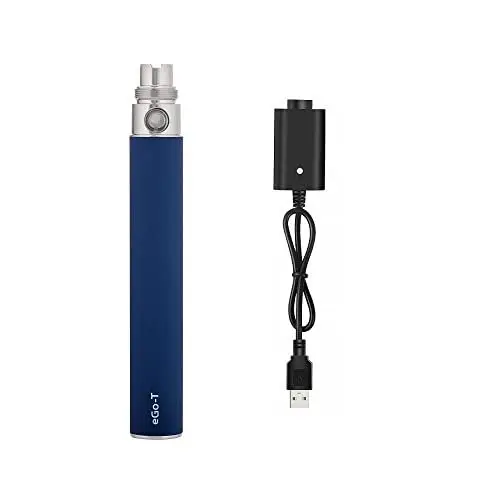 Produktbild: 5GVAPE EGO T elektronische Zigarettenbatterie,eGo-T wiederaufladbare langlebige 1100mAh,eGo 510 Gewinde E-Shisha Shisha Vape Batterie für CE4 Tank Zerstäuber,kein Nikotin keine E Flüssigkeit (blau)