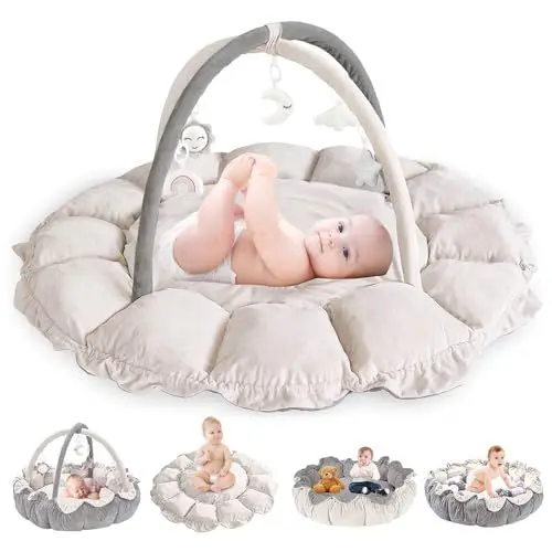 Produktbild: 5-in-1 Spieldecke für Babys,ab 0+ Monaten Spielmatte,mit Spielbogen,Bällebad,Krabbeldecke,Matratze,5 abnehmbaren Spielzeugen zum Greifen,Krabbelmatte als Geschenk zur Geburt