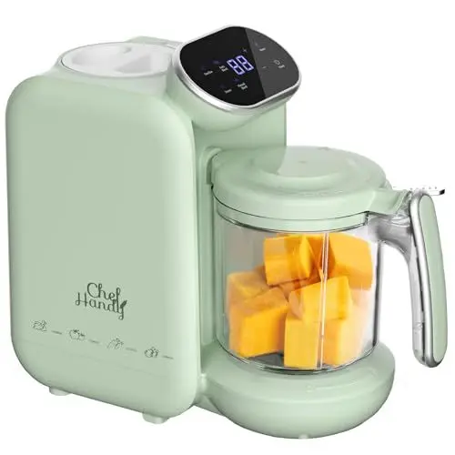 Produktbild: 5-in-1-Babynahrungsprozessor, Babynahrungszubereiter, Baby-Food-Maker, Babybrei Zubereiter,Baby Nahrungszubereitung, Flaschenwärmer - BabyDampfgaren, Mixen, Aufwärmen (Grün)