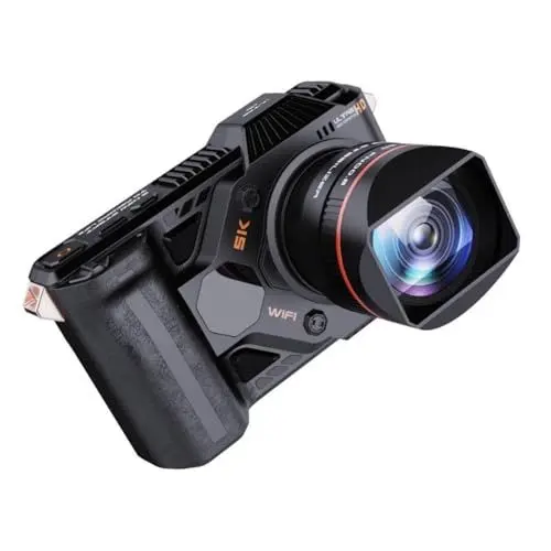 Produktbild: 5K Digitalkamera 50x Optischer Zoom 64GB Karte - Für Reisen und Vlogging, ABS Gehäuse, 4 Zoll IPS Display, 5G WiFi, Infrarot Nachtsicht