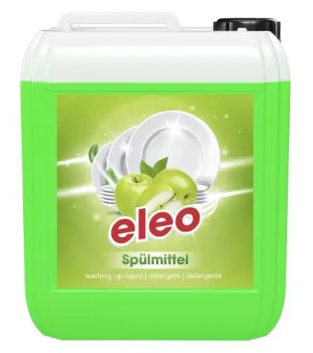 Produktbild: 5L Geschirrspülmittel Konzentrat Handgeschirrspülmittel | belebender Duft & exzellente Fettlösekraft für sauberes Geschirr (eleo Spülmittel Apfel)
