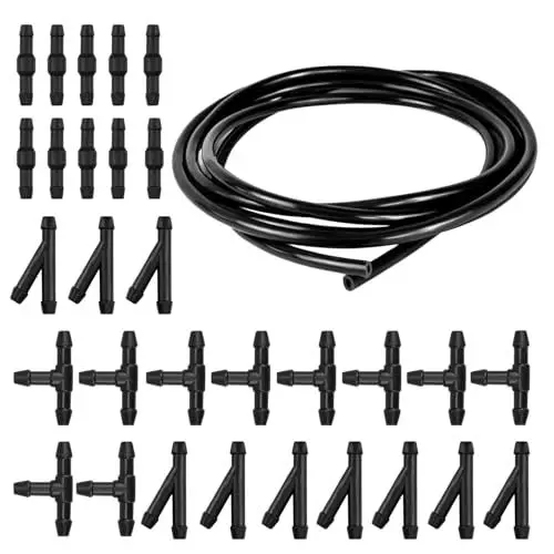 Produktbild: 5M Universal Scheibenwaschanlage Schlauch, Wischwasserschlauch Reparaturset Spritzwasserschlauch Automotive Schlauch mit 30 Stücke Schlauchverbinder (3 Arten)