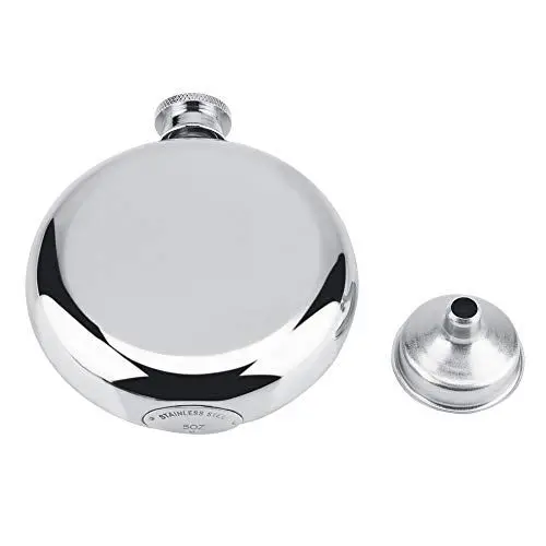 Produktbild: Round Hip Flask Schnaps-Weinflasche, Edelstahl-Alkoholflasche, Wein-Eimer, Wein-Eimer