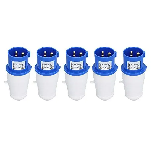 Produktbild: 5Pcs Einphasen-3-Pin-Industriesteckdose 2P+E Wasserdichter Luftfahrt-Netzstecker EU 220V-250V 16A