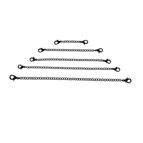 Produktbild: 5Pcs Halskette Extender Edelstahl Armband Extender Kette Fußkettchen Verlängerung Ketten mit Und Verschlüsse Für DIY Schmuck Erkenntnisse Der Schwarz