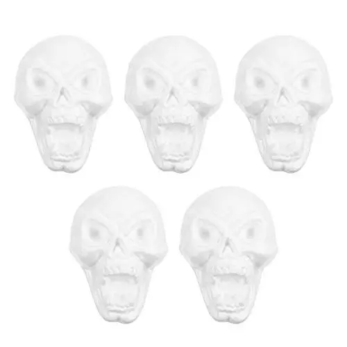Produktbild: 5pcs Schädel Kopf Styropor realistische Skelett Totenköpfe für Halloween Trickspielzeug Zubehör gruselige Friedhofsatmosphäre