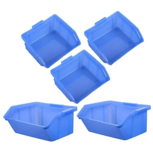 Produktbild: 5St Lagerteilebox schräg lagercontainer Werkzeugregal wekzeugkoffer Organisator für die Teileaufbewahrung Lagerorganisator Bastelaufbewahrung Teilelagerung Abs Blue DIYEAH