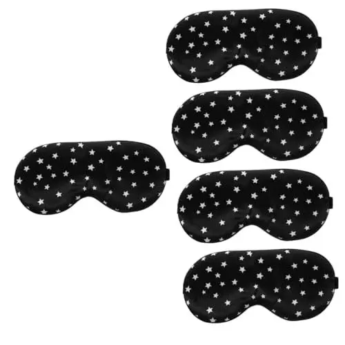 Produktbild: 5St Schlafmaske silk sleeping mask sleep aid - Augenklappe Entspannungsmaske - Augenmaske Zarte Augenmaske zum Schlafen Schlafaugenabdeckung Wohnaccessoire ， Black Healeved