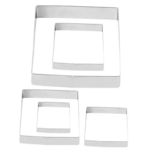 Produktbild: LIFKOME 5st Keksform Aus Edelstahl Quadratischer Keksausstecher Quadratische Ausstecher Quadratische Ausstechformen Zum Backen Quadratischer Mousse-ring Metall Messer Rostfreier Stahl Mini
