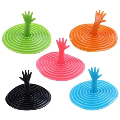 Produktbild: 5Stück Abflussstöpsel Silikon für Badewanne: Lustigen Motiven Universal Waschbeckenstöpsel Badewannenstöpsel Gummi für Küche und Bad