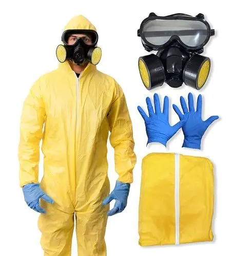 Produktbild: 5-teiliges Meth-Kochkostüm, Halloween-Kostüme für Herren, Erwachsene und Teenager, Einheitsgröße, trendiges Kostüm 2025, britische Marke