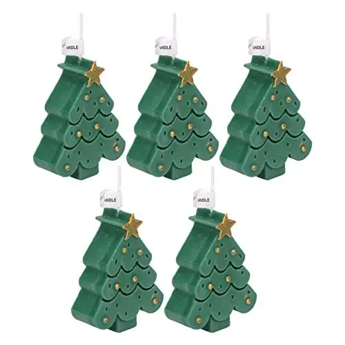 Produktbild: 5-teiliges Weihnachtsbaum-Duftkerzen-Set, Weihnachtskerzen, Duftkerzen, Stressabbau, Sojawachs, Aromatherapie-Kerzen für Meditation, Baden, Yoga, Weihnachtsdekoration,