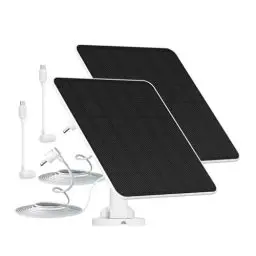 Produktbild: 5W Solarpanel für Ring Kamera, Solar Ladegerät kompatibel mit Ring Stick Up Cam/Pro Akku, Spotlight Cam Plus/Pro Akku, Kamera Solarpanel inkl Fassstecker auf USB-C Adapter, 2er Pack