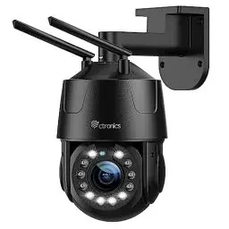 Produktbild: 5X Optischer Zoom Ctronics 4K 8MP Überwachungskamera Aussen WLAN, 2,4/5GHz WiFi IP Kamera Outdoor Personen/Fahrzeug/Tiererkennung Automatische Verfolgung 50M Farbnachtsicht 2-Wege Audio 355°90° IP66
