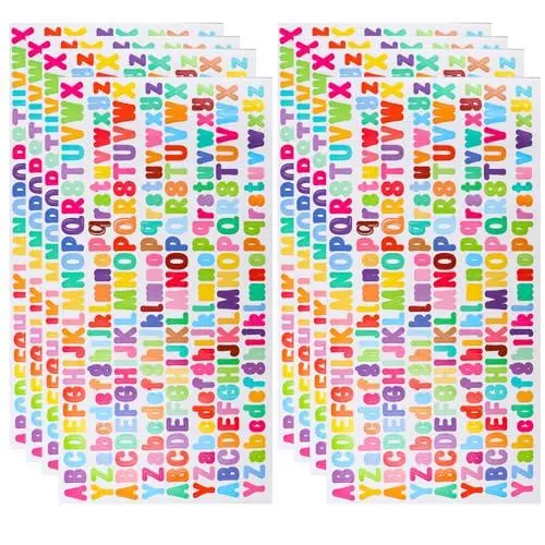 Produktbild: 6 Blätter Buchstaben Aufkleber Alphabetaufkleber Klein Letter Sticker Buchstaben Selbstklebend Bunt Alphabet Aufkleber,für Scrapbooking, Grußkartendekoration,DIY Basteln