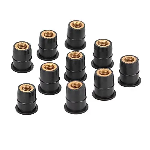 Produktbild: 6 Mm M6 Universal-Gummi-Nutmutter für Motorrad-Windschutzscheiben, Karosserie, Wasserdichte Abdichtung, Vibrationsisolierung, Schwarz, 10 Stück
