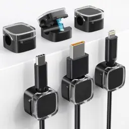 Produktbild: 6 Pack Kabelhalter Kabelclips Kabel Management,Magnetische Schreibtisch Kabel Organizer,Stark Haftende Draht Ladegerät Halter für Nachttisch,Küchengeräte,USB,Audiokabel für Zuhause, Büro, Auto