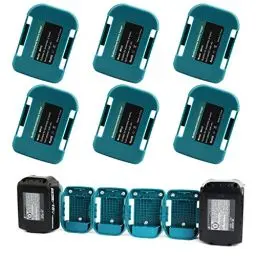 Produktbild: 6 Pack QUPERR Akkuhalter, Akkuhalterung Aufhänger Akku-Aufbewahrungsgestell Akku-Dockhalterung Kompatibel mit Makita 18v Lithium ion Werkzeug Akku BL1860 BL1850 BL1840 BL1830 BL1820 BL1815N