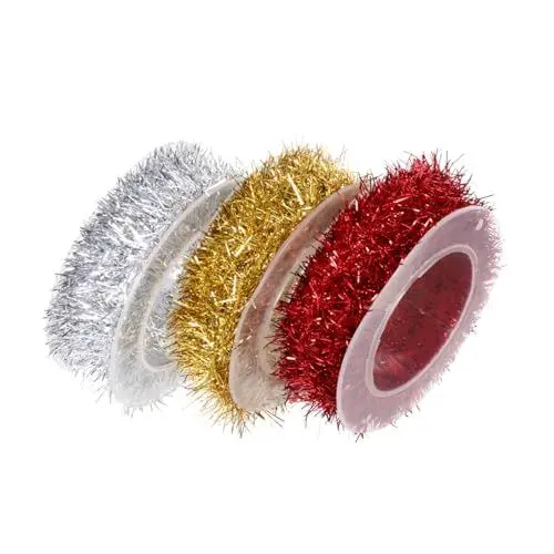Produktbild: LABRIMP 2 Sets Metallische Weihnachts-Lametta-girlanden 3 Farben 1 5 M Flexibel Für Festliche Dekorationen 3 Stück X 2