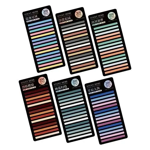 Produktbild: EXCEART 6er-kartenset Haftnotizen Notizblock Notizblock Buch T-anmerkungen Haftnotizen Papier-seitenmarkierungen Bunte Seitenregister Zufälliger Stil