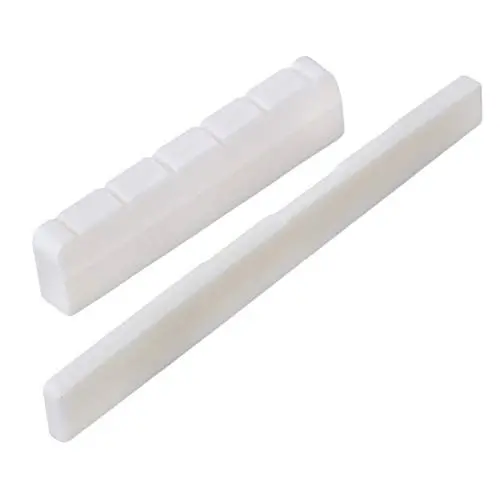 Produktbild: 6 Saiten Gitarrenteile Knochen Steg Sattel Sattel Mutter Set 80 mm & 50 mm für Konzertgitarre