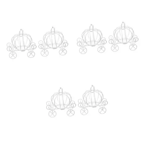 Produktbild: Beaupretty 6 Stk Bonbondose Aus Eisen Kürbis-wagen- Kürbis- Halloween-süßigkeiten Herz-bonbongläser Märchenhafte Kutschen-tischdekoration Süße Gläser Goldenes Kürbiswagendekor Weiß