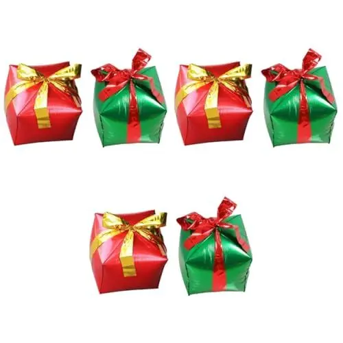 Produktbild: 6 Stk Farbige Partyballons Neujahrsballons Heliumballon Für Weihnachten Aufblasbare Große Weihnachtsgeschenkballons Glitzerballons Party Folienballons Dekorationen Aluminiumfolie