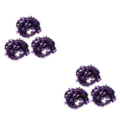 Produktbild: 6 STK Halloween-Dekorationen Außendekorationen Halloween-ästhetik Halloween-dekorationsgirlande Halloween-Kranz Schwarze Lametta-Girlande Monddekorationen Buntes Das Haustier Ciieeo