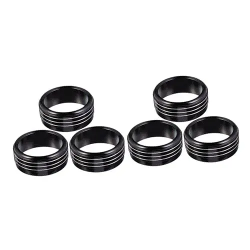 Produktbild: Gatuida 6 Stk Lautstärkeregler Der Klimaanlage -knopfabdeckungen Konditionierung Autozubehör Abdeckung Des Klimaanlagenknopfes Ladegerät Ring Automobilzubehör Black Aluminiumlegierung