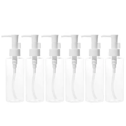 Produktbild: 6 Stück 100 ml Reiseflaschen, leer, nachfüllbare Quetschflasche, Mit Schnalle transparente Kunststoff-Flaschen für Make-up, Duschgel, Toilettenartikel, Flaschen für Reisen, Shampoo，Lotion